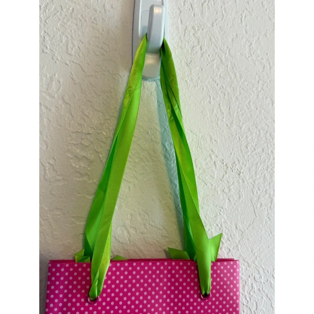Lolita 10th Anniversary Wine‎ Bottle Gift Bag Pink Green Polka Dot Martini Glass